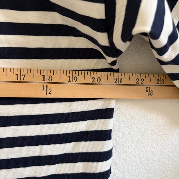 Tory Burch Stripe Top Womens S/P Navy White Cotton Boxy Style - Picture 5 of 12
